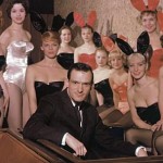 Hugh Hefner, surrounded by a dozen Playboy Bunnies, at the original Chicago Playboy Club in 1960. (Playboy Enterprises)