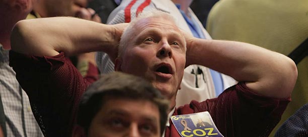 A trader watches the numbers in the S&P 500 pit at the CBOE on May 6 during the Dow's 1,000-point freefall. The stock markets recovered and finished the day down about 3 percent. (Terrence Antonio James/Chicago Tribune)