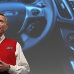Alan Mulally, CEO of Ford Motor Co., presenting the new Ford Sync system in Germany earlier this month. (Gallup/Getty Images)