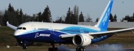 A 787 Dreamliner passenger jet lands during testing at the Boeing factory at Paine Field in Everett, Washington, March 20, 2011. (Mark Ralston/AFP/Getty Images)